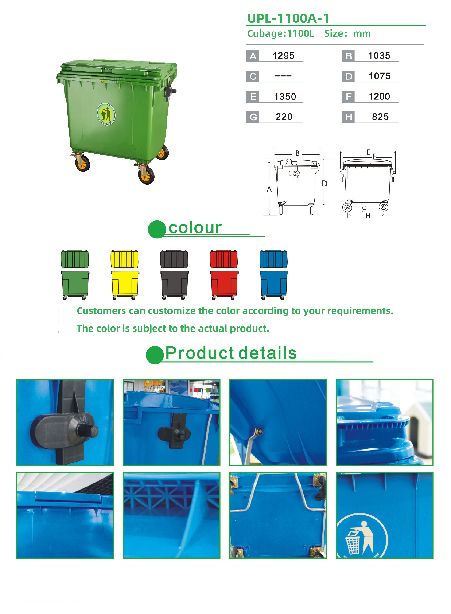 1100L plastic trash can waste bin size product details.png