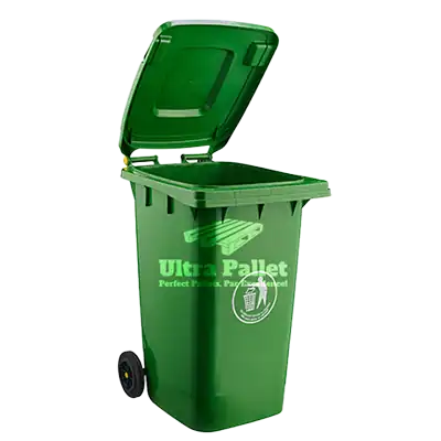 240L plastic trash can with wheels and lid