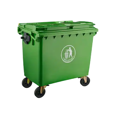 Green Mobile plastic Garbage Bin 660L_