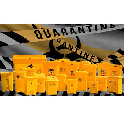 Efficient Yellow Medical Waste Trash Bin for Hospitals