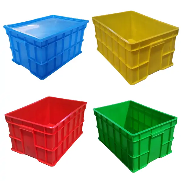 Custom Color (blue,grean,yellow,red)600x450x400mm Plastic Box for Warehouse.webp