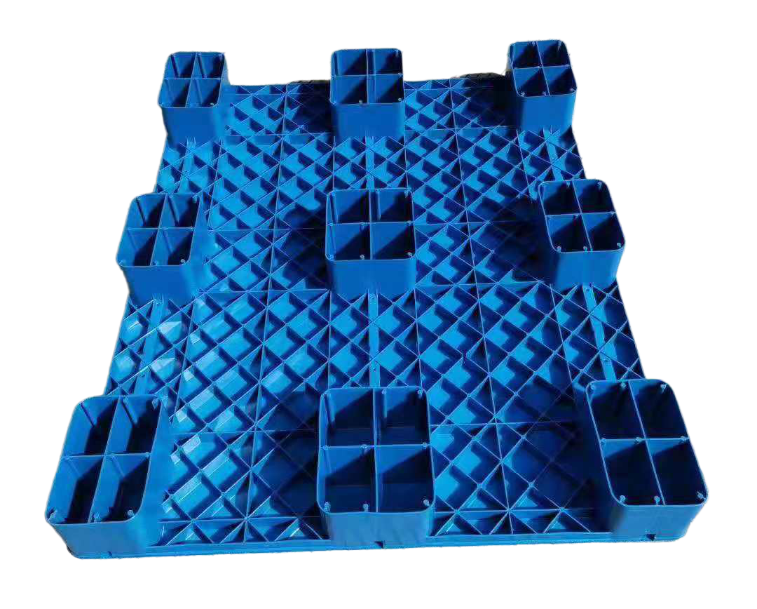 1200x1000x140mm 9-feet  HDPE closed-deck plastic pallet with reinforced base