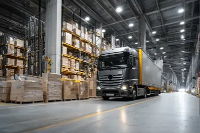 warehouse with a truck.webp