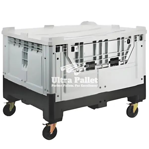 Solid-Wall HDPE Logistics Box with 3 Runners Base - 4000kg Static Load Protection
