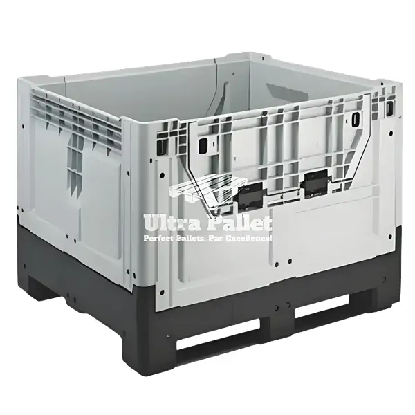 1200x1000x800mm Collapsible Logistics Box Folded vs Expanded - 80% Space Saving Design
