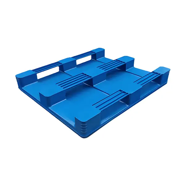 1200x800x150mm solid top blue plastic pallet front view