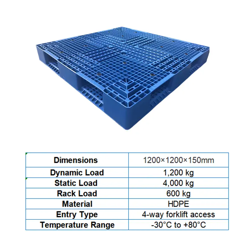 1200×1200mm Double - Sided Open Deck Plastic Pallet Parameters