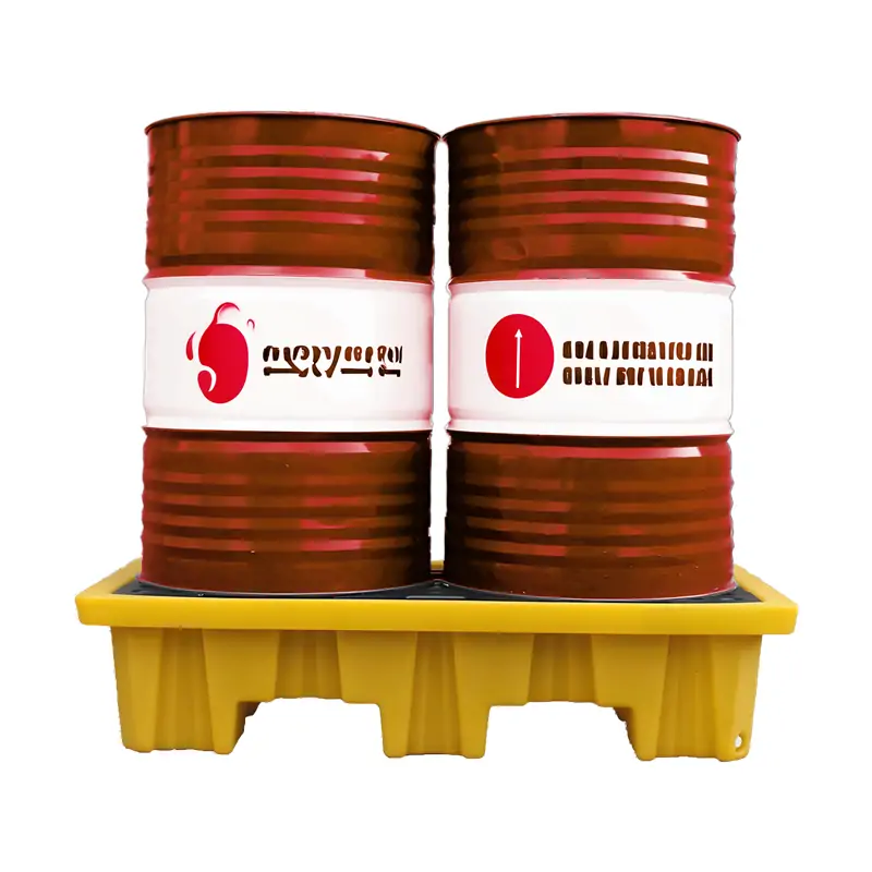 LLDPE spill pallet with two drums