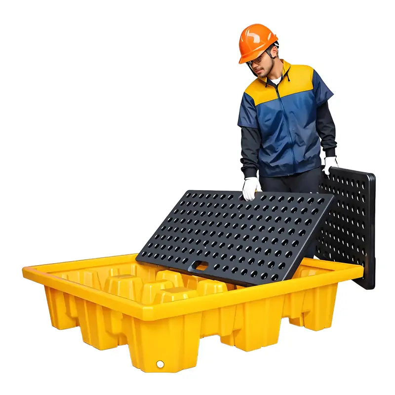 Cost-effective rotomolded spill control solution for drums