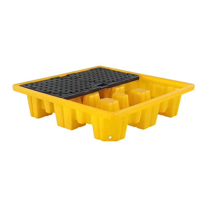 Robust LLDPE secondary containment pallet protecting environment