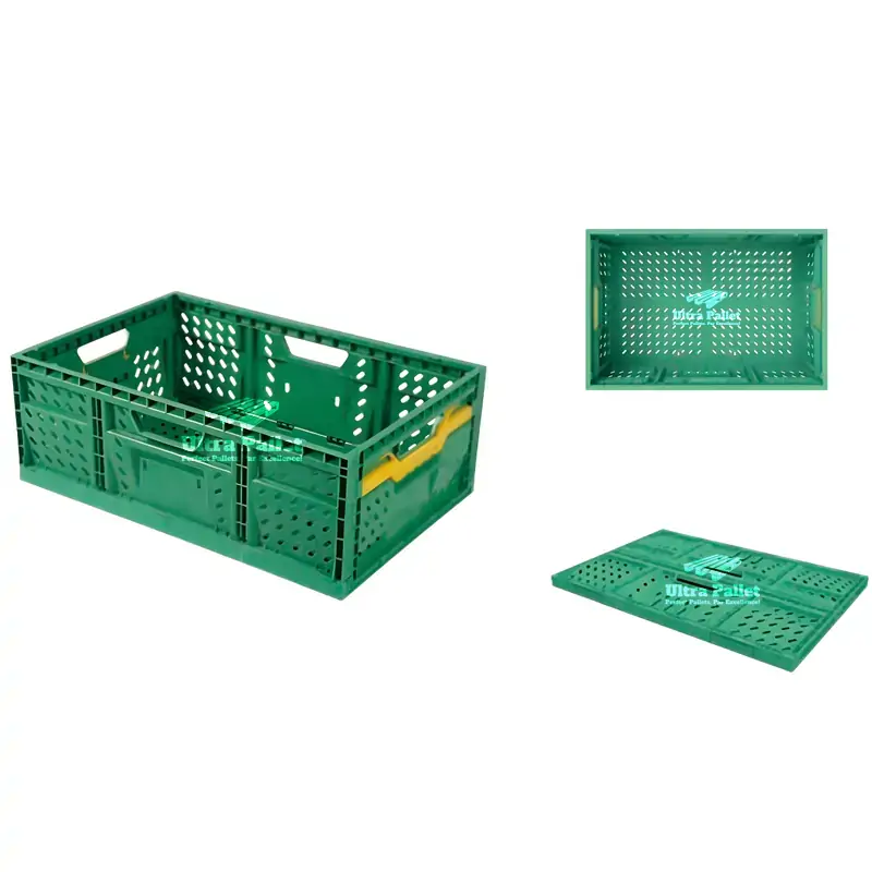 600x400mm Plastic Crate foldable and Assembled