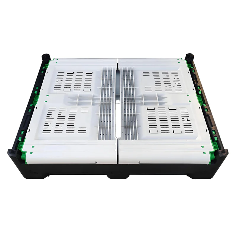 Folding plastic pallet box