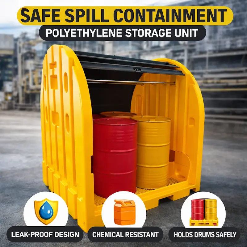 Ultra-Hard Top Spill Pallet: Rugged Outdoor Drum Storage Solution